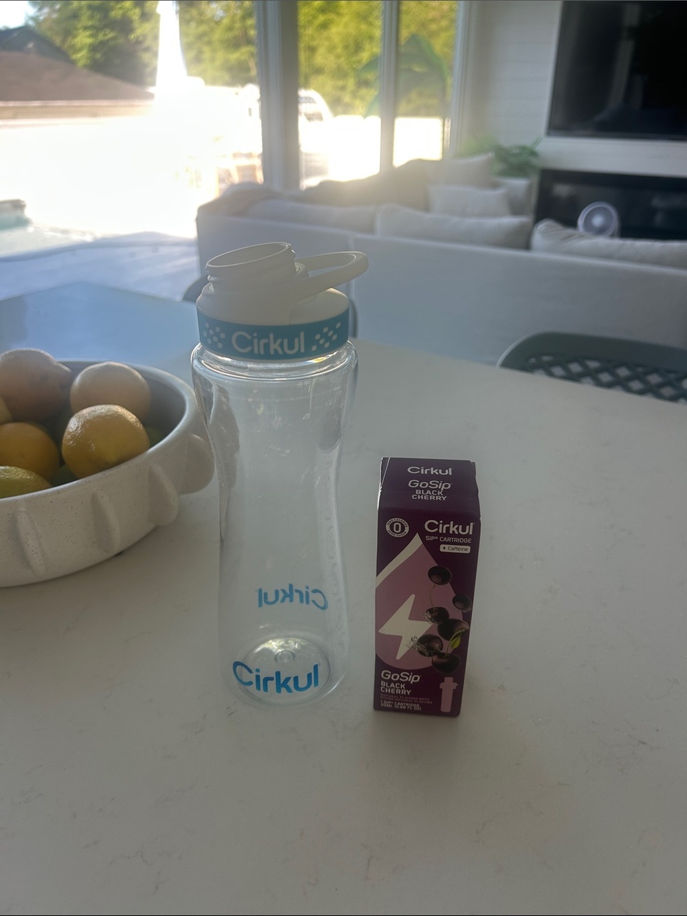 Cirkul Clear Water Bottle with Aqua Lid